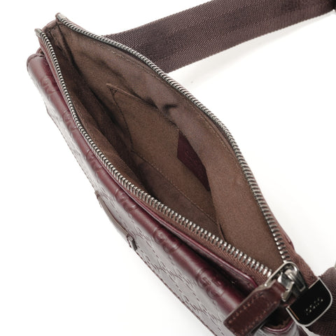 GUCCI GG Shima Leather Waist bag Brown WS27733