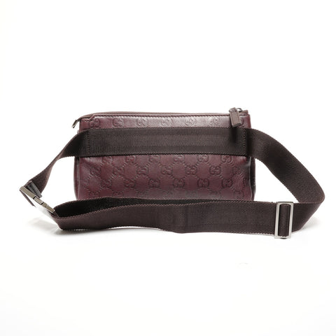 GUCCI GG Shima Leather Waist bag Brown WS27733