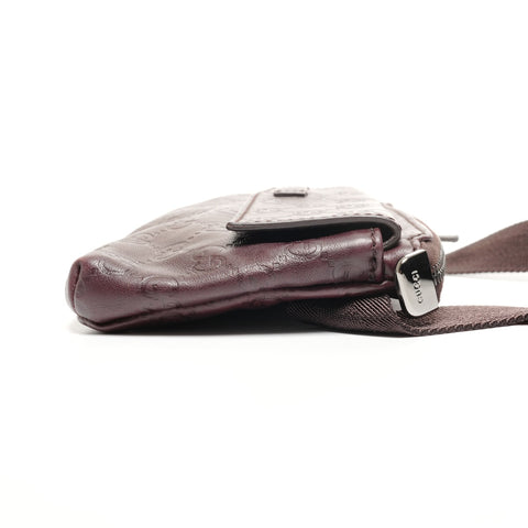 GUCCI GG Shima Leather Waist bag Brown WS27733