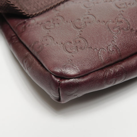 GUCCI GG Shima Leather Waist bag Brown WS27733