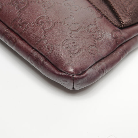 GUCCI GG Shima Leather Waist bag Brown WS27733
