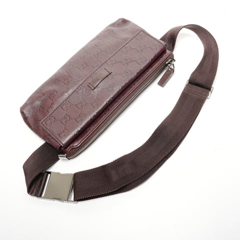 GUCCI GG Shima Leather Waist bag Brown WS27733