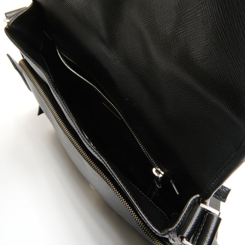 PRADA Saffiano Messenger Bag Shoulder Bag black WS27737