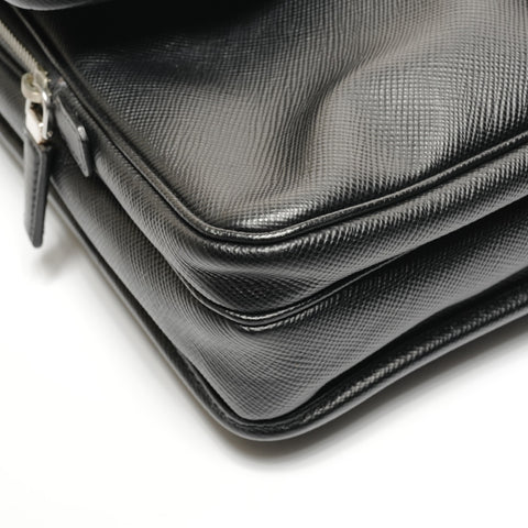 PRADA Saffiano Messenger Bag Shoulder Bag black WS27737