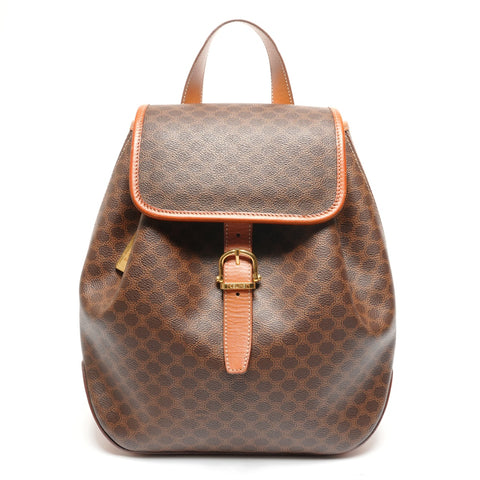 CELINE Macadam PVC Backpack  Daypack Brown WS27738