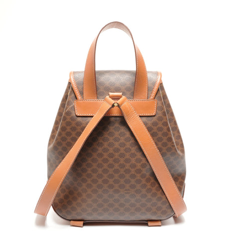 CELINE Macadam PVC Backpack  Daypack Brown WS27738