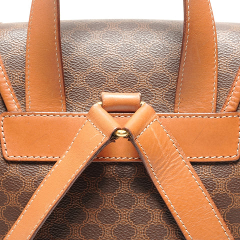 CELINE Macadam PVC Backpack  Daypack Brown WS27738