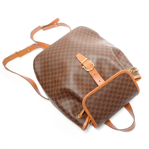 CELINE Macadam PVC Backpack  Daypack Brown WS27738