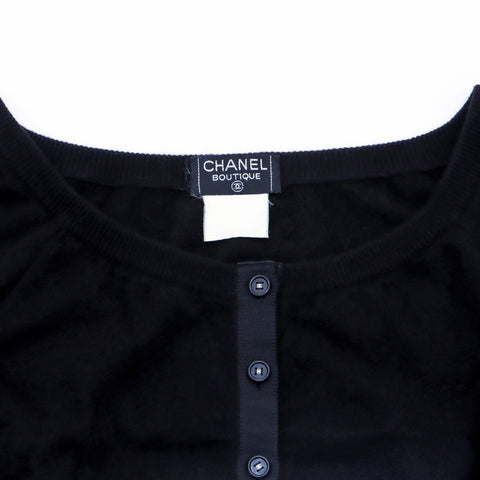 シャネル CHANEL カシミヤ 1990年代 カーディガン カシミヤ ブラック WS2773