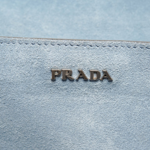 PRADA Cahier SilverMetal Leather Shoulder Bag black WS27740