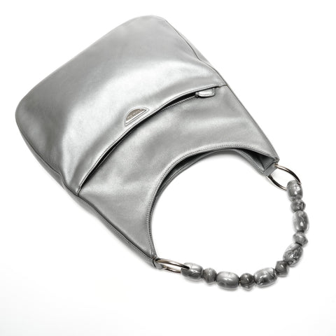 Christian Dior Marispearl Leather Shoulder Bag gray WS27743