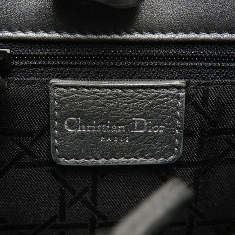 Christian Dior Marispearl Leather Shoulder Bag gray WS27743