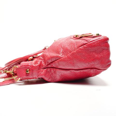 BALENCIAGA The Town 2WAY Metal Gold Handbag Red WS27745
