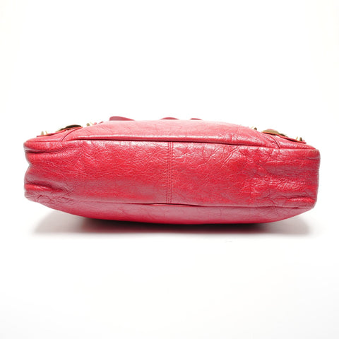 BALENCIAGA The Town 2WAY Metal Gold Handbag Red WS27745