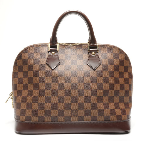 LOUIS VUITTON Damier Alma PM Handbag Brown WS27747