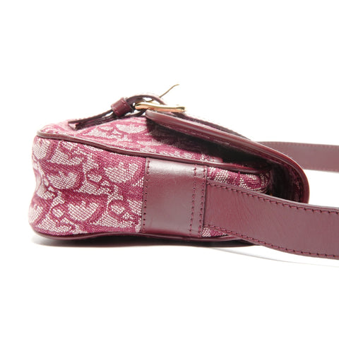 Christian Dior Trotter Canvas Shoulder Bag Red WS27749