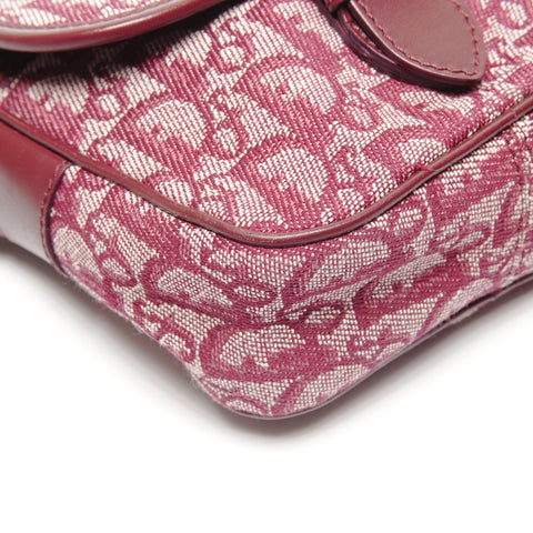 Christian Dior Trotter Canvas Shoulder Bag Red WS27749