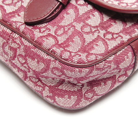 Christian Dior Trotter Canvas Shoulder Bag Red WS27749