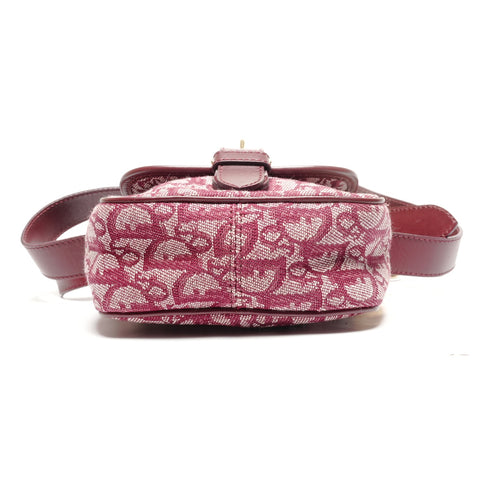 Christian Dior Trotter Canvas Shoulder Bag Red WS27749