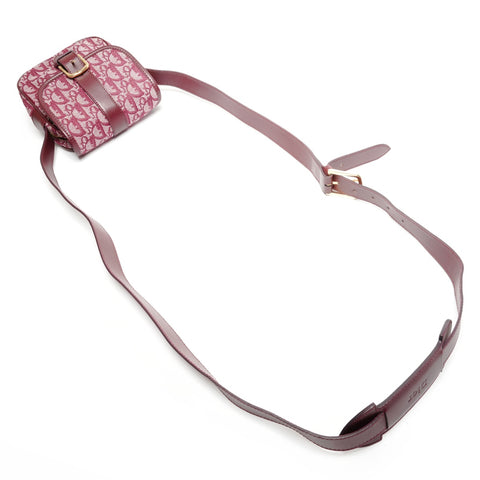 Christian Dior Trotter Canvas Shoulder Bag Red WS27749