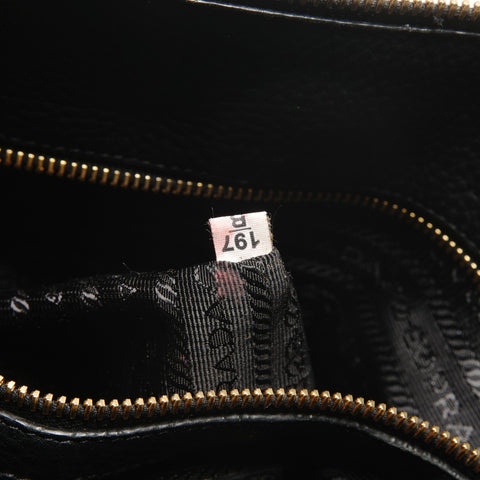 PRADA Leather Logo 2WAY Handbag black WS27750