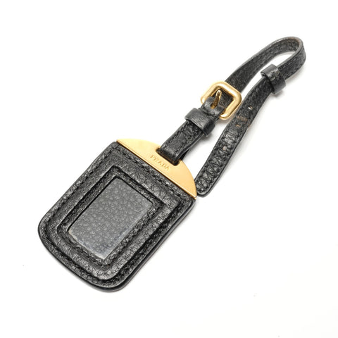 PRADA Leather Logo 2WAY Handbag black WS27750