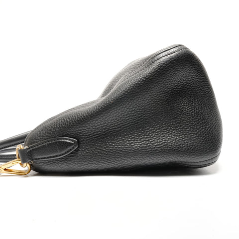PRADA Leather Logo 2WAY Handbag black WS27750