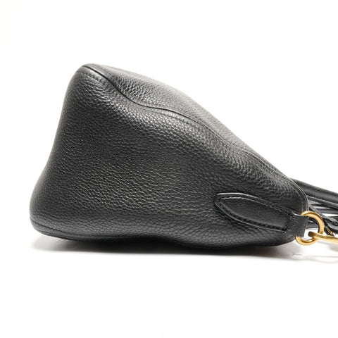 PRADA Leather Logo 2WAY Handbag black WS27750