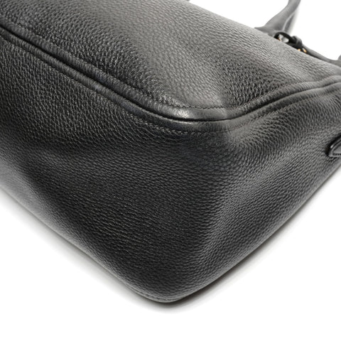 PRADA Leather Logo 2WAY Handbag black WS27750