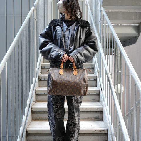 LOUIS VUITTON Monogram Speedy 30, manufactured in 1993. Handbag Brown WS27755