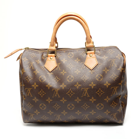 LOUIS VUITTON Monogram Speedy 30, manufactured in 2002. Handbag Brown WS27757