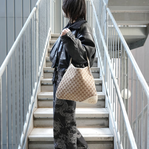 GUCCI GG canvas Shoulder Bag beige WS27762