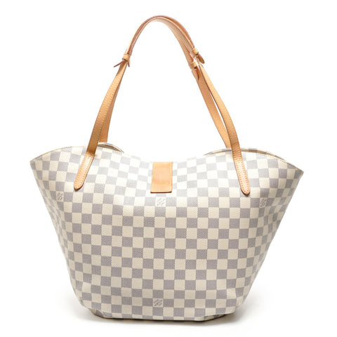 LOUIS VUITTON Damier Azur Salina PM, manufactured in 2012. Tote Bag white WS27765