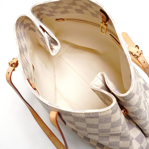 LOUIS VUITTON Damier Azur Cabas MM, made in 2014. Tote Bag white WS27766