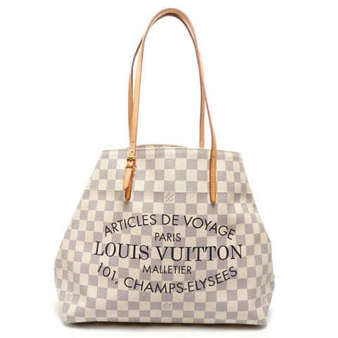 LOUIS VUITTON Damier Azur Cabas MM, made in 2014. Tote Bag white WS27766