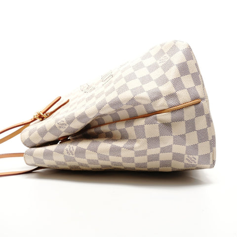 LOUIS VUITTON Damier Azur Cabas MM, made in 2014. Tote Bag white WS27766