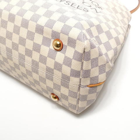 LOUIS VUITTON Damier Azur Cabas MM, made in 2014. Tote Bag white WS27766