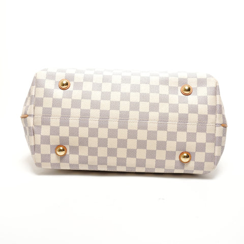 LOUIS VUITTON Damier Azur Cabas MM, made in 2014. Tote Bag white WS27766