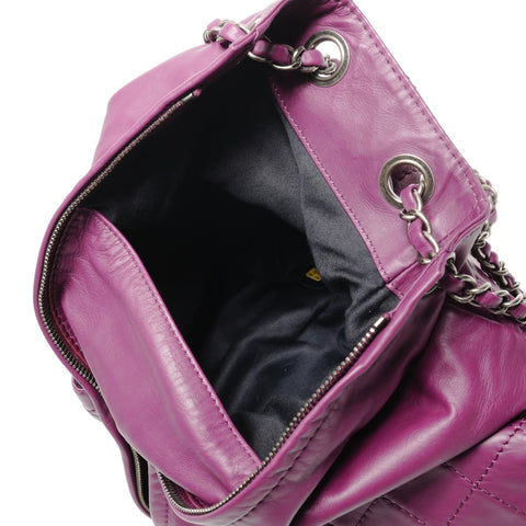 CHANEL No. 17 2012-2013 Leather Chain Backpack  Daypack purple WS27768