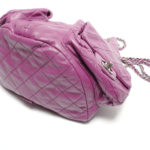 CHANEL No. 17 2012-2013 Leather Chain Backpack  Daypack purple WS27768