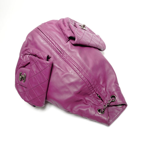 CHANEL No. 17 2012-2013 Leather Chain Backpack  Daypack purple WS27768