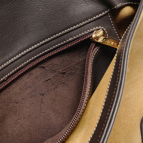 LOEWE Suede Anagram Shoulder Bag beige WS27769