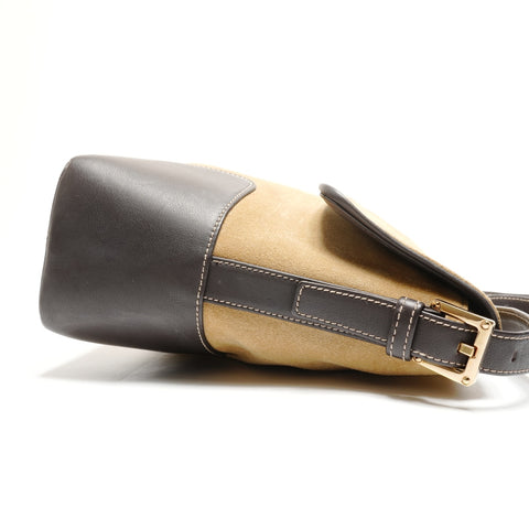LOEWE Suede Anagram Shoulder Bag beige WS27769