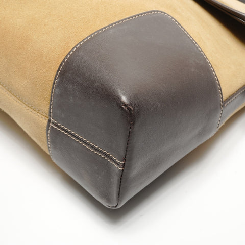 LOEWE Suede Anagram Shoulder Bag beige WS27769