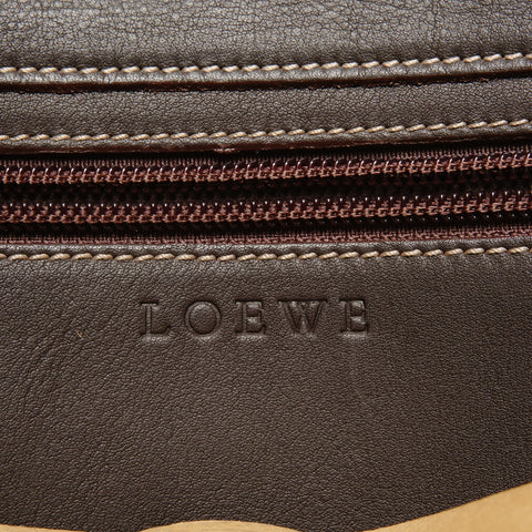 LOEWE Suede Anagram Shoulder Bag beige WS27769