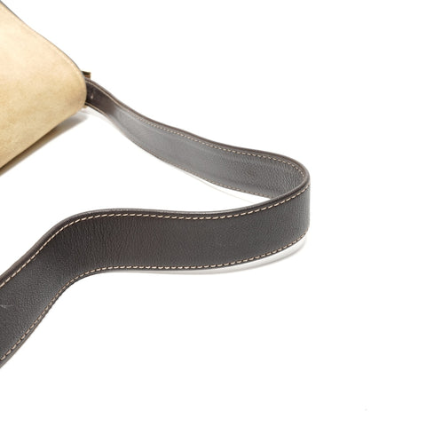 LOEWE Suede Anagram Shoulder Bag beige WS27769