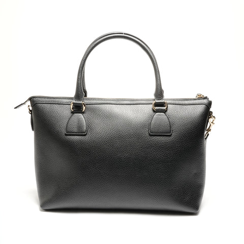 GUCCI Interlocking G 2-way Leather Tote Bag black WS27770