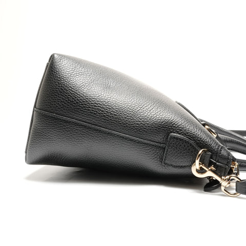 GUCCI Interlocking G 2-way Leather Tote Bag black WS27770