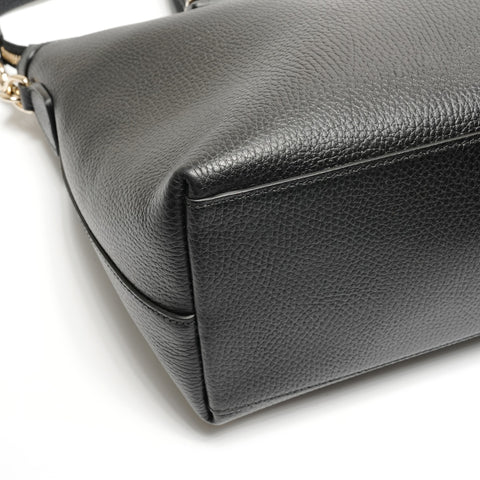 GUCCI Interlocking G 2-way Leather Tote Bag black WS27770