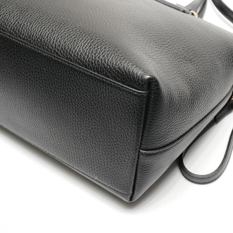 GUCCI Interlocking G 2-way Leather Tote Bag black WS27770